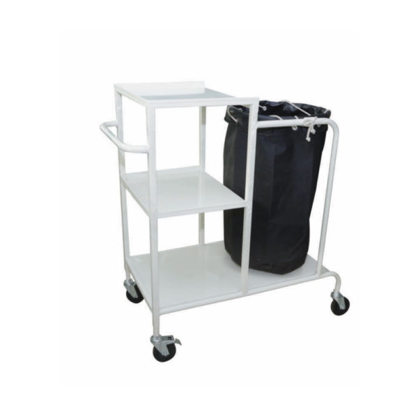 LINEN TROLLEY WITH THREE SHELVES AND BAG